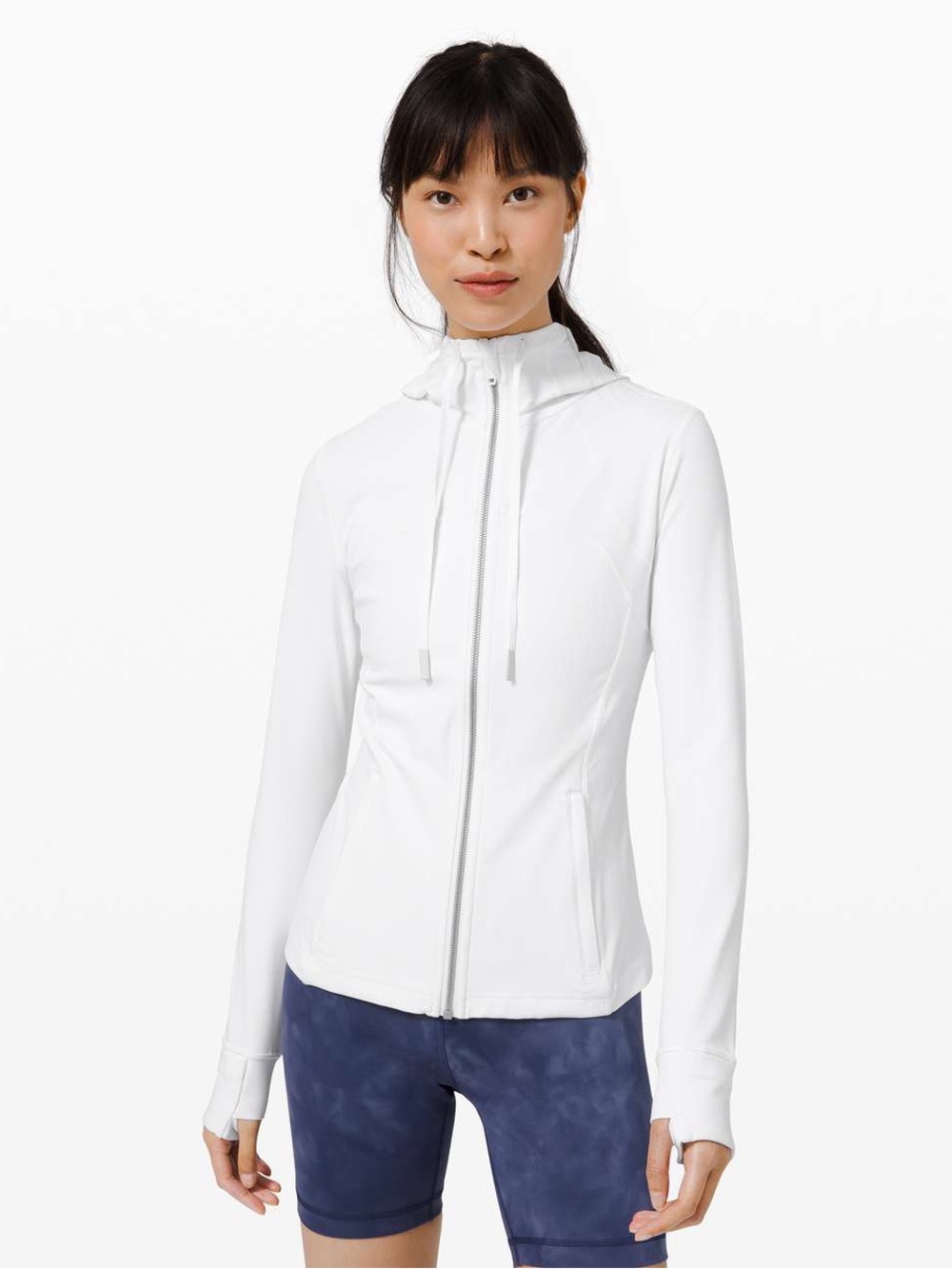 Lululemon Athletica White Zip Up Define Jacket with Hood, 12